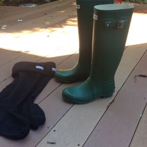 Hunter boots TALL, with Hunter fleece boot liner